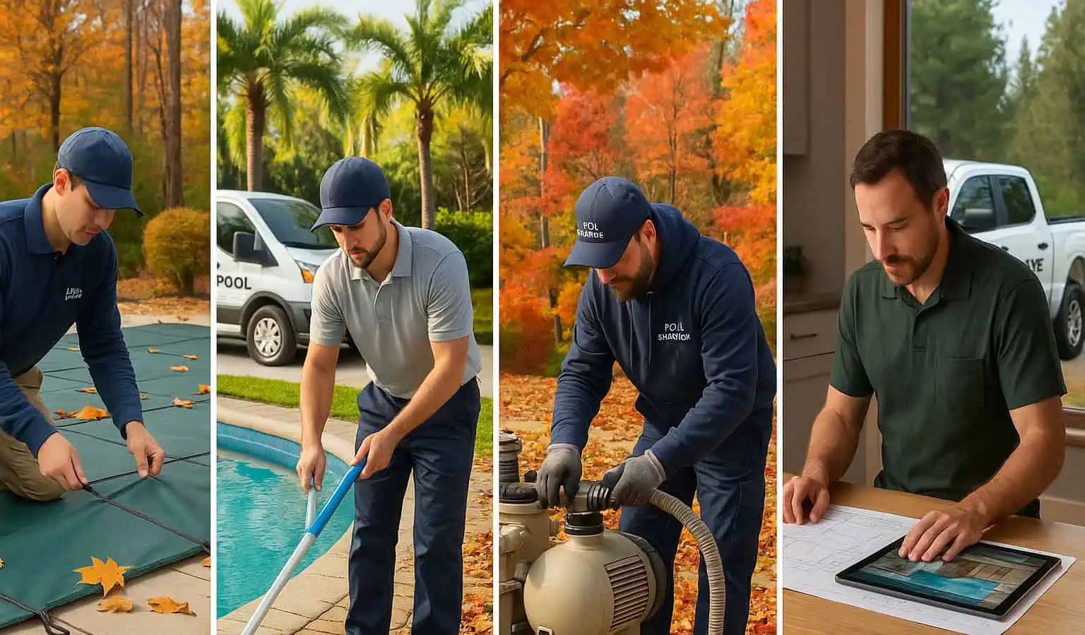 Regional fall pool and landscape services adapted to local climate needs.